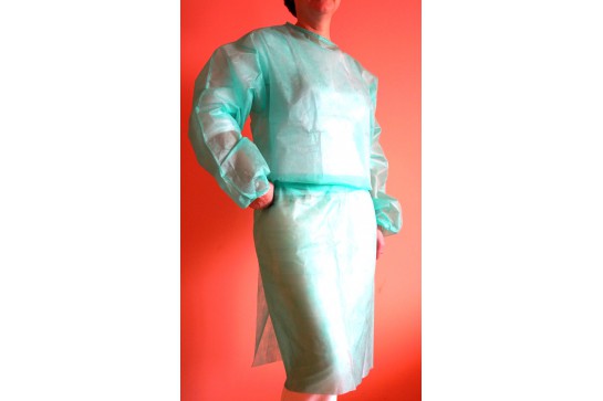 Green protective apron size L